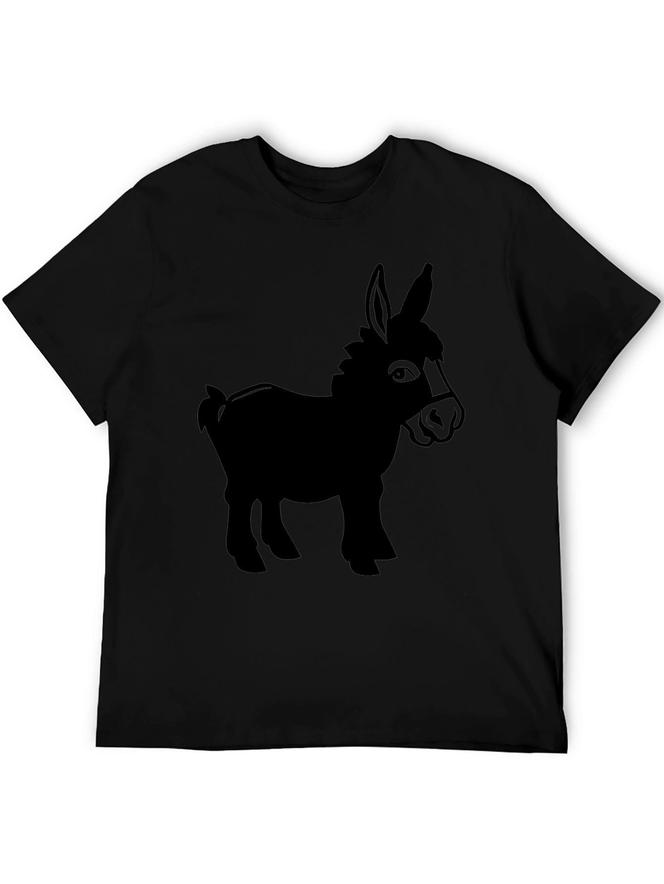 Donkey Silhouette Graphic Tee - Black Cotton Blend