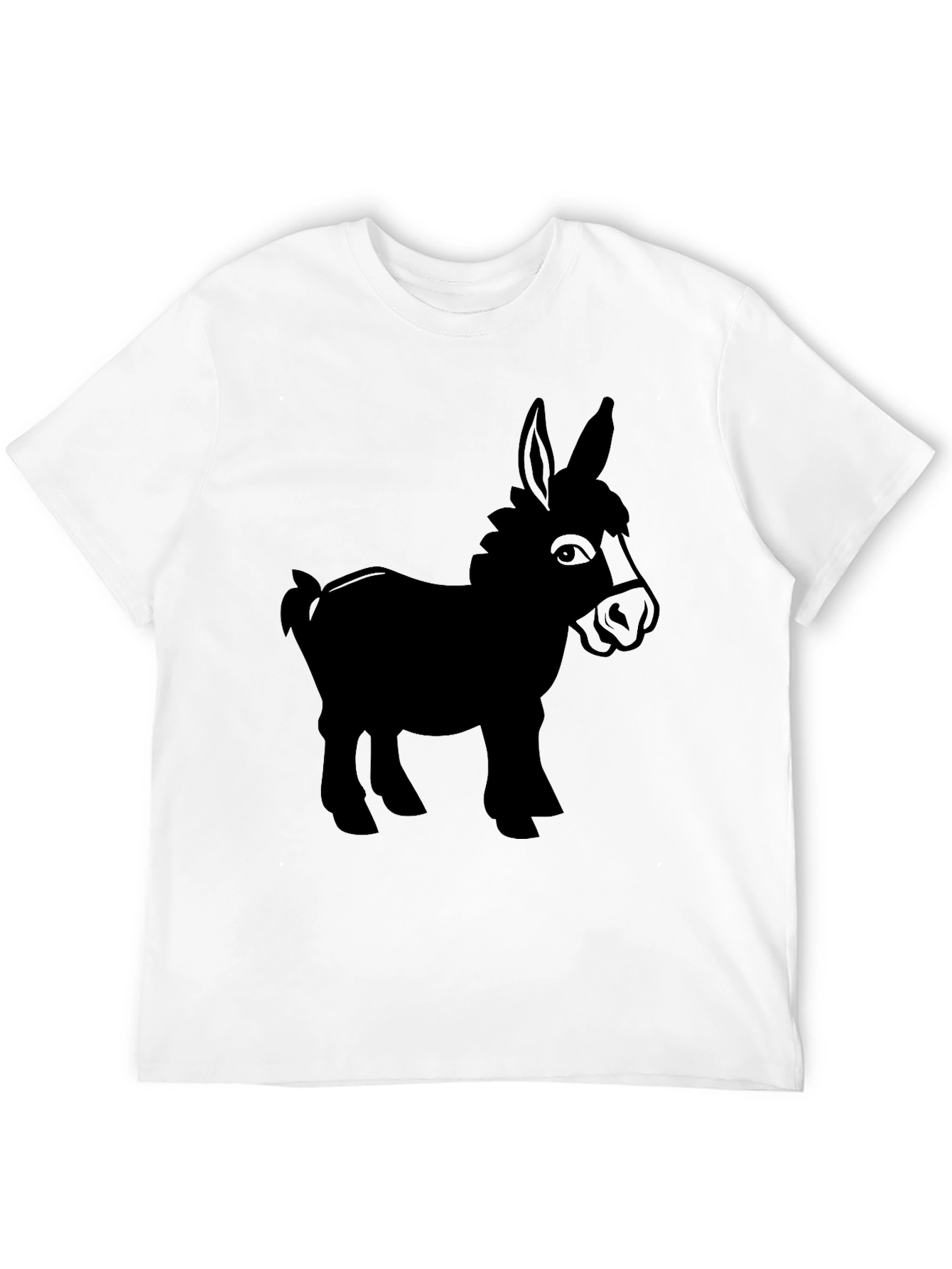 Donkey Silhouette Graphic Tee - Black Cotton Blend