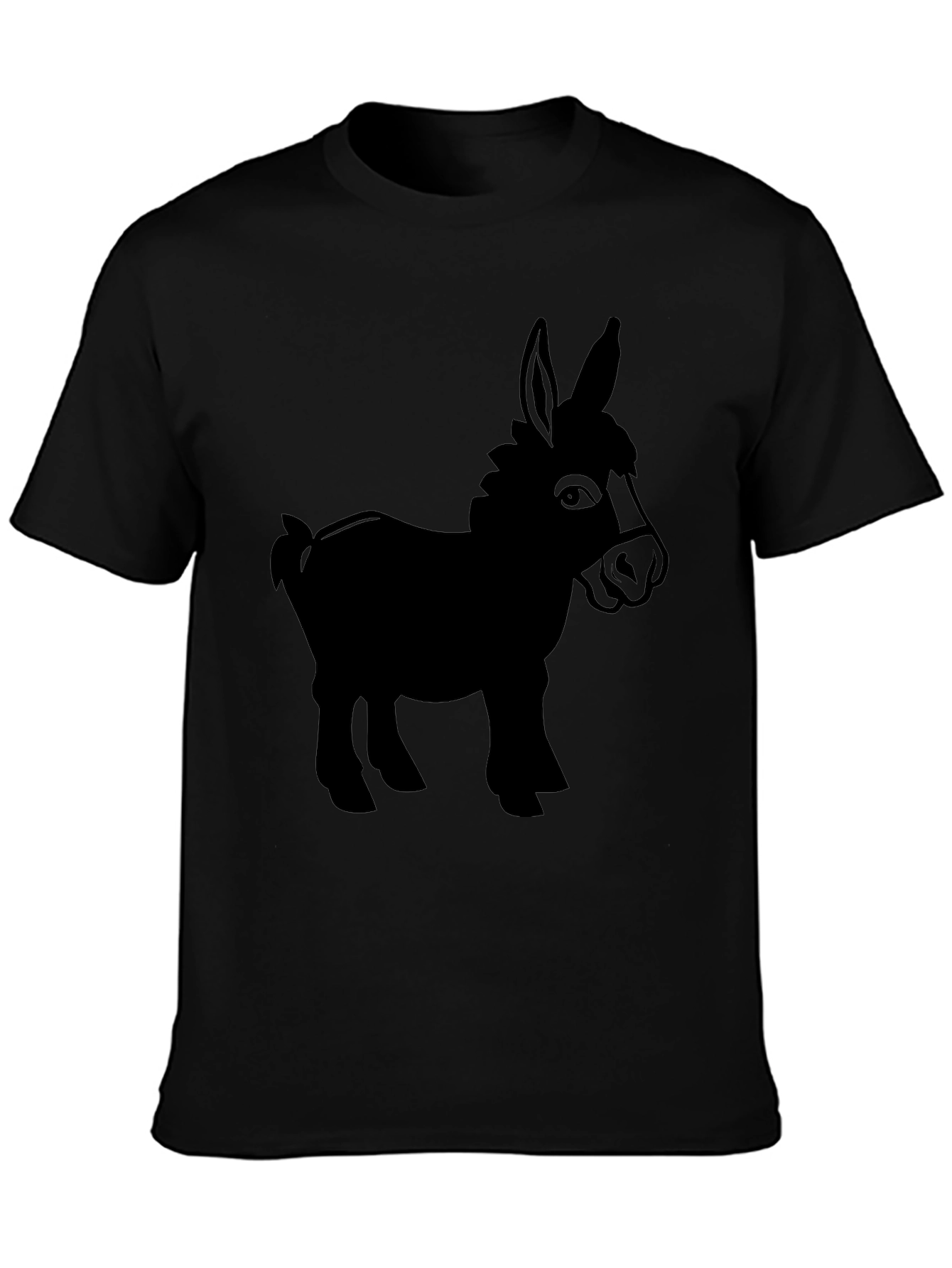 Donkey Silhouette Graphic Tee - Black Cotton Blend
