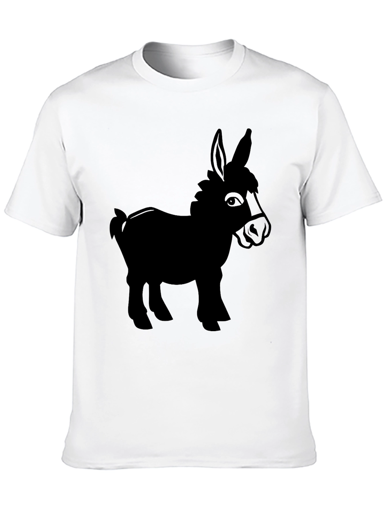 Donkey Silhouette Graphic Tee - Black Cotton Blend