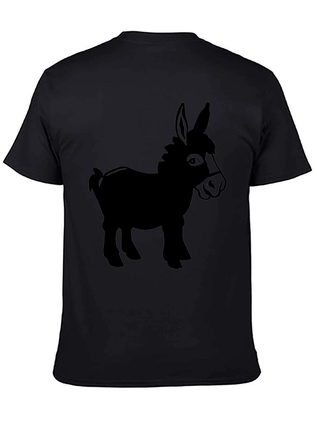 Donkey Silhouette Graphic Tee - Black Cotton Blend