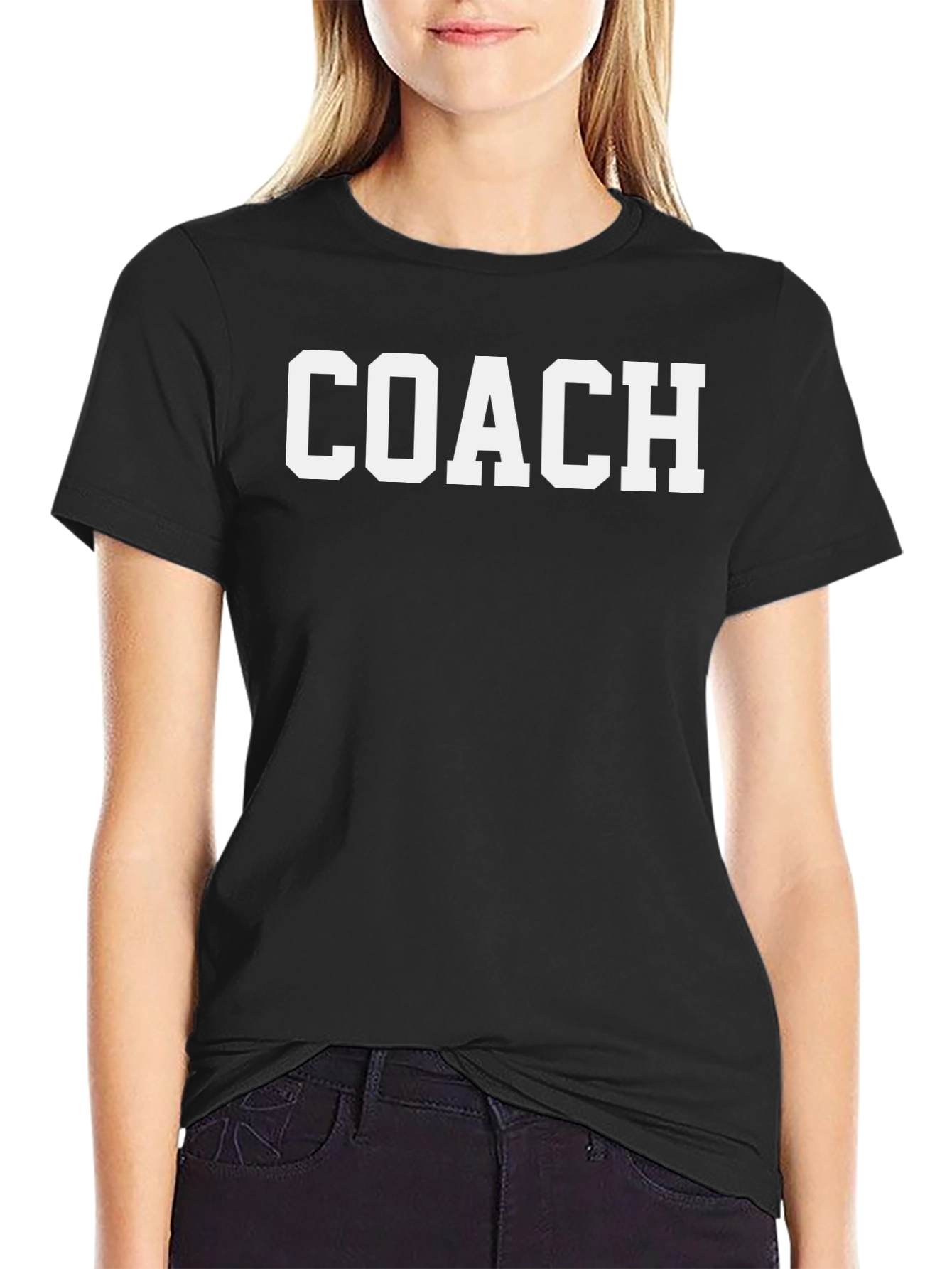 Coach T-Shirt - Bold White Lettering on Black