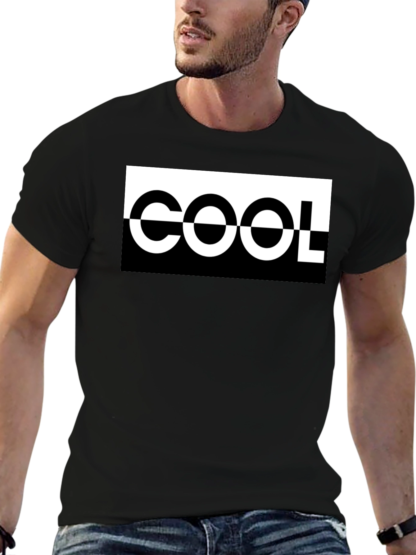 COOL Graphic Tee - Black Crew Neck Shirt