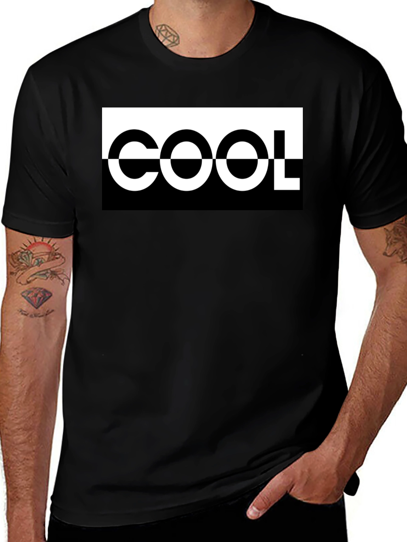 COOL Graphic Tee - Black Crew Neck Shirt