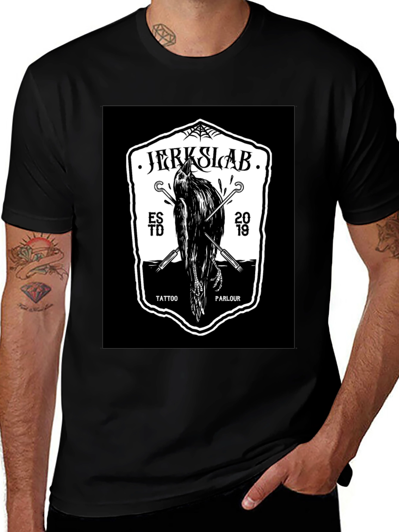 Jerkslab Tattoo Parlour Black Graphic Tee