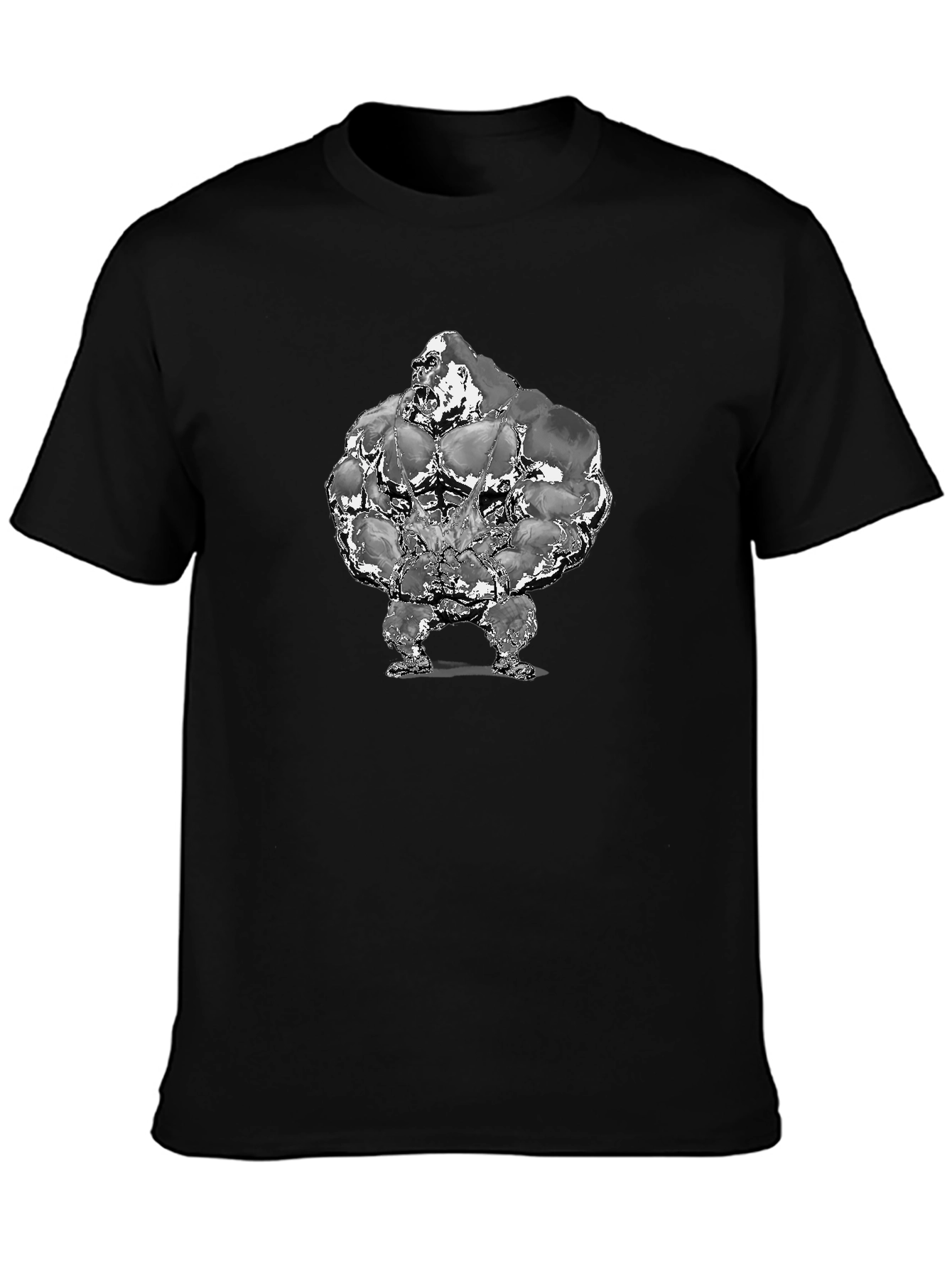 Muscle Gorilla Graphic Tee - Black Cotton T-Shirt