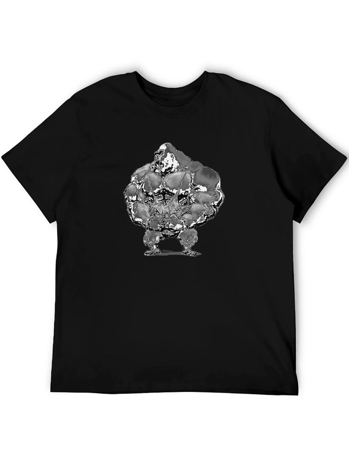 Muscle Gorilla Graphic Tee - Black Cotton T-Shirt