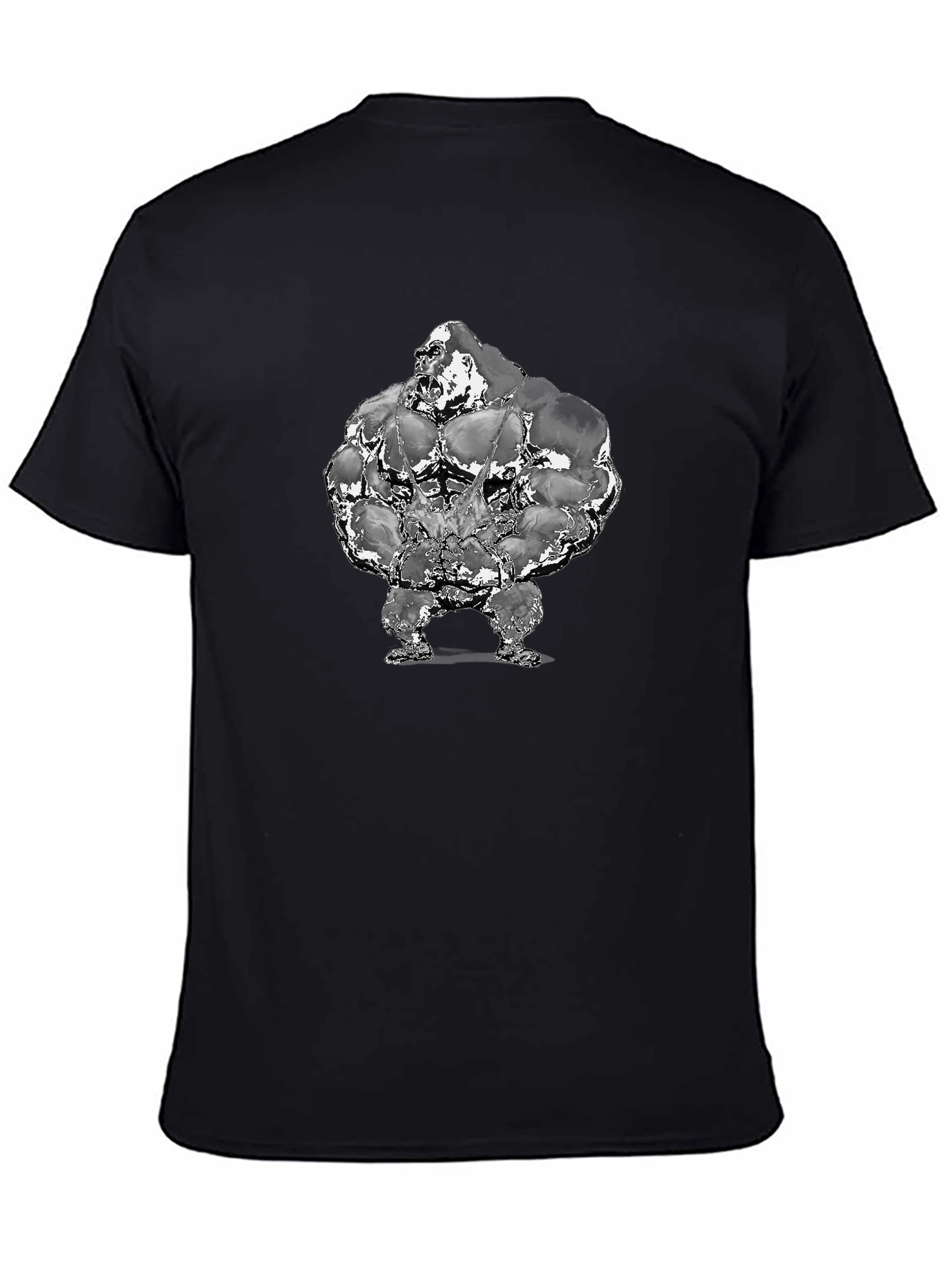 Muscle Gorilla Graphic Tee - Black Cotton T-Shirt