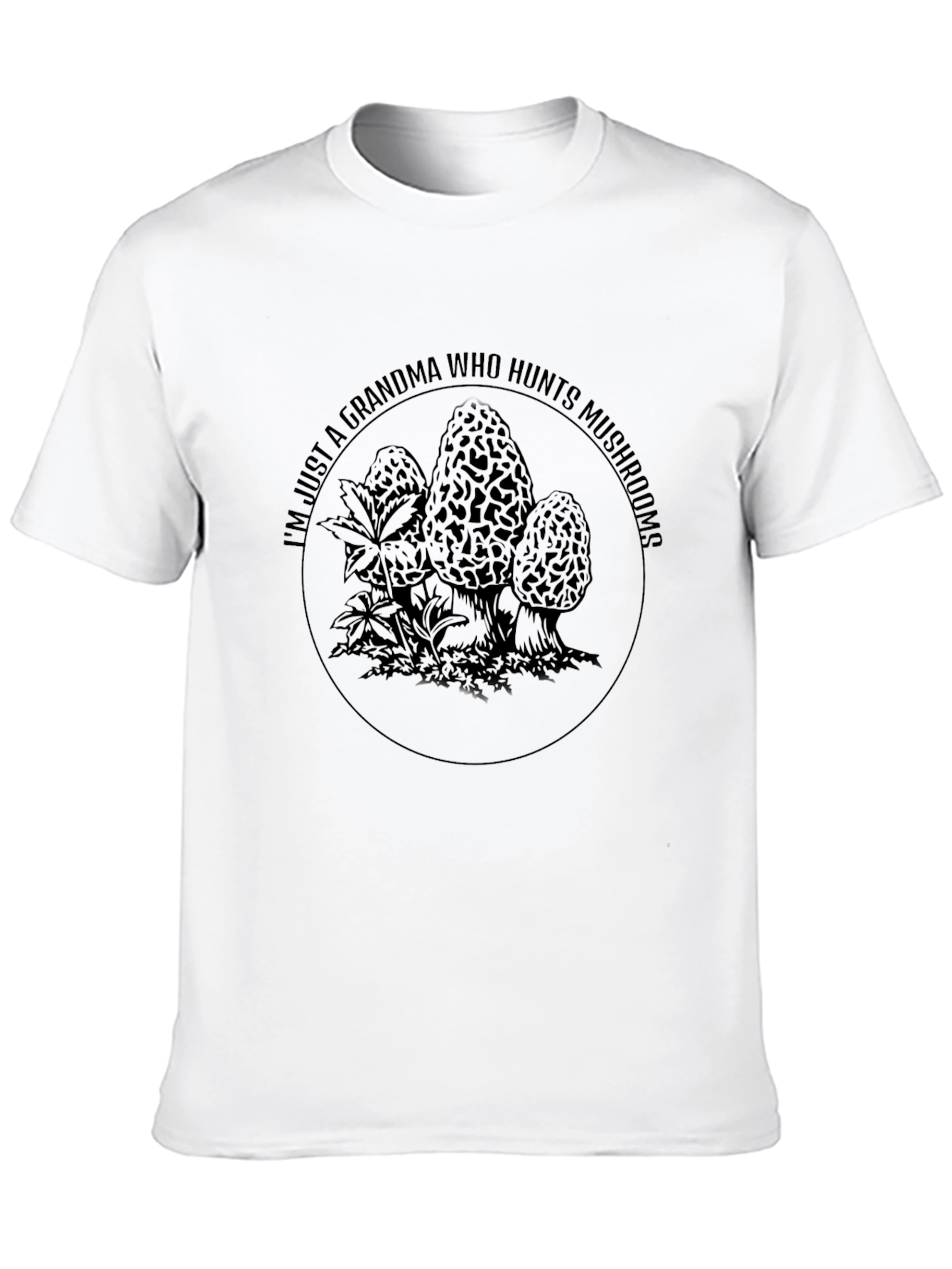 Grandma Mushroom Hunter T-Shirt - Black