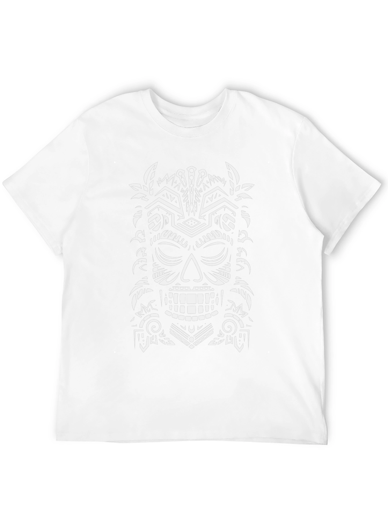 Tribal Tiki Mask Graphic Tee - Mens Black T-Shirt