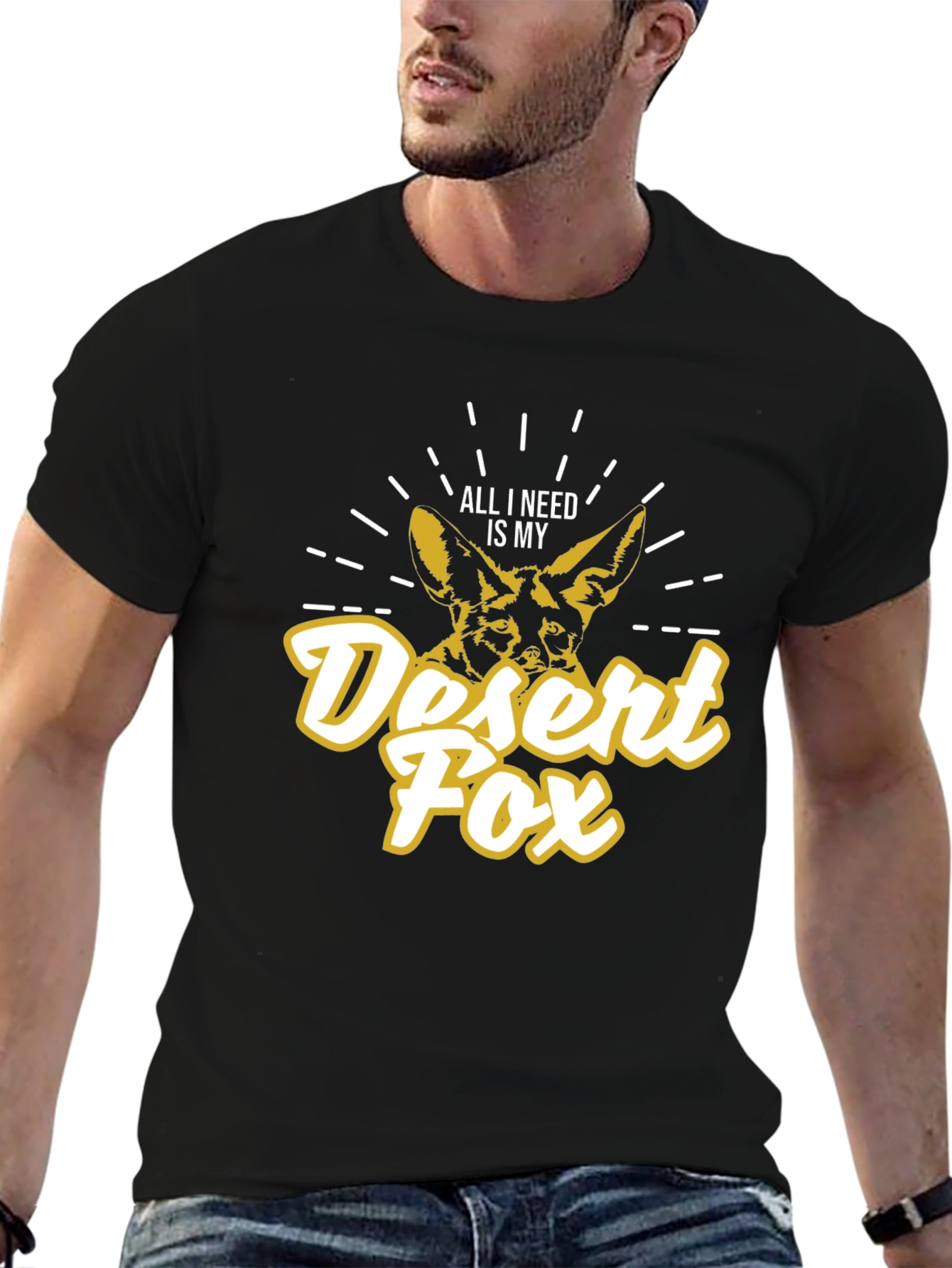 Desert Fox Graphic T-Shirt - Unisex Black Tee