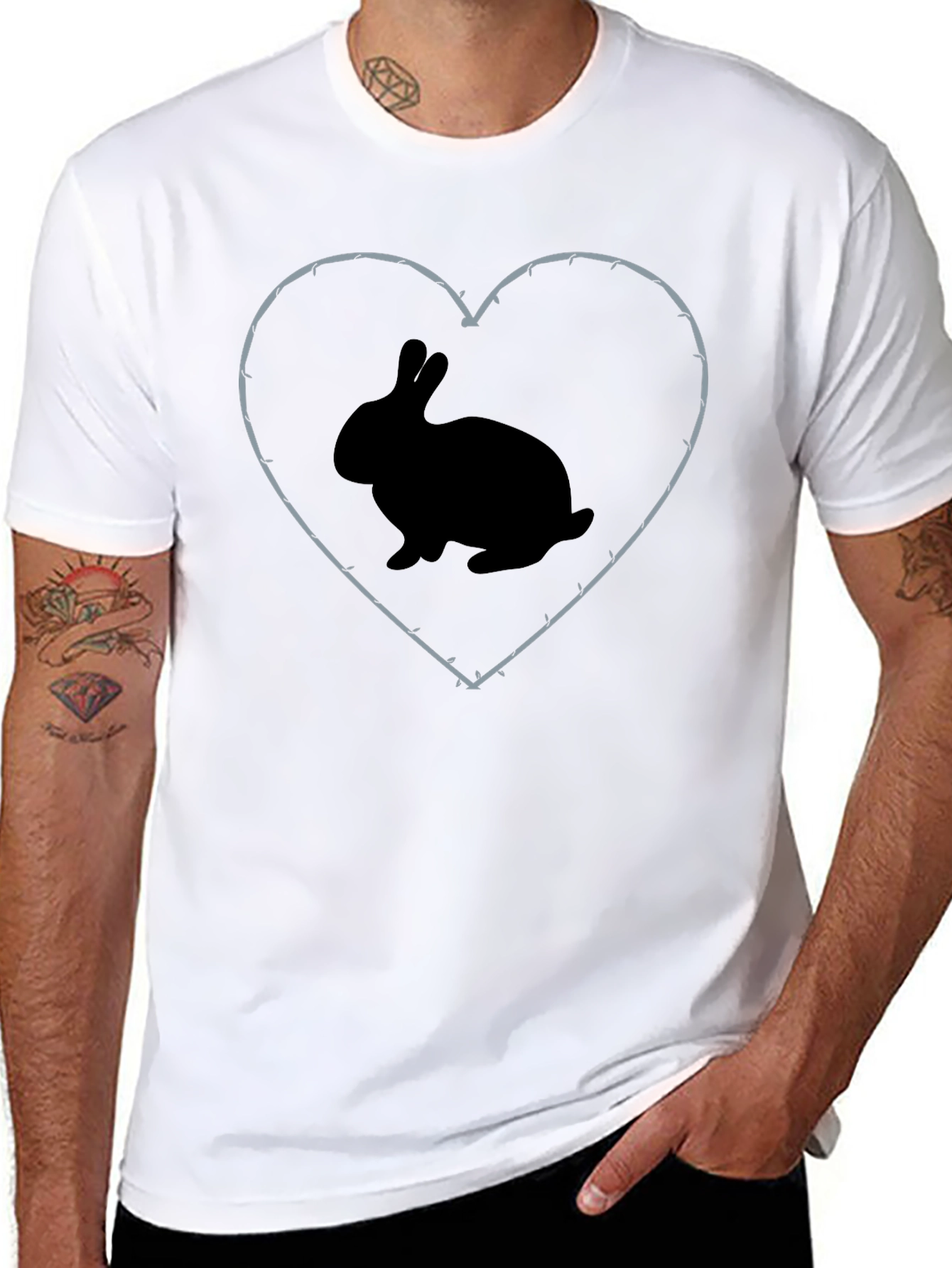 Rabbit Heart Barbed Wire T-Shirt