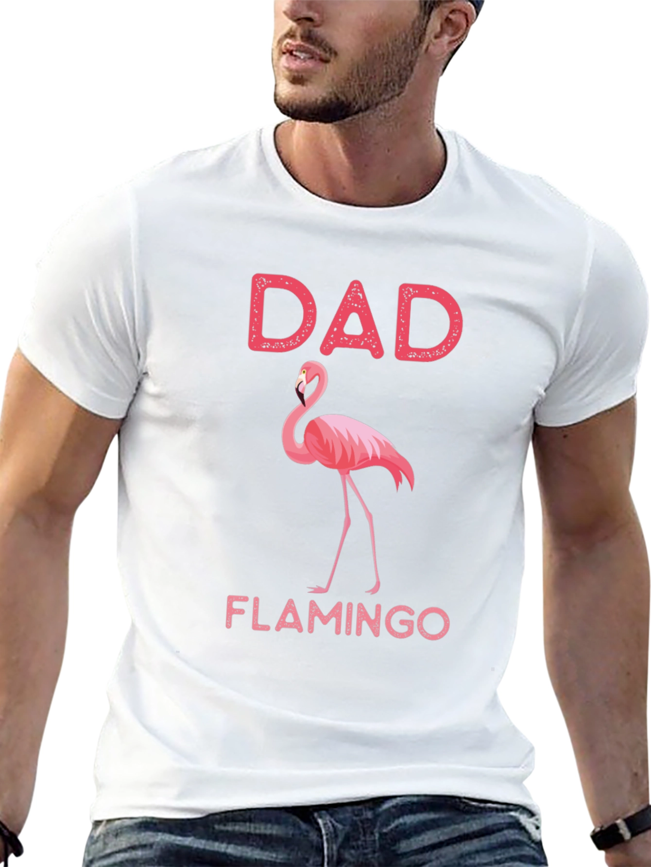 Dad Flamingo T-Shirt - Novelty Graphic Tee