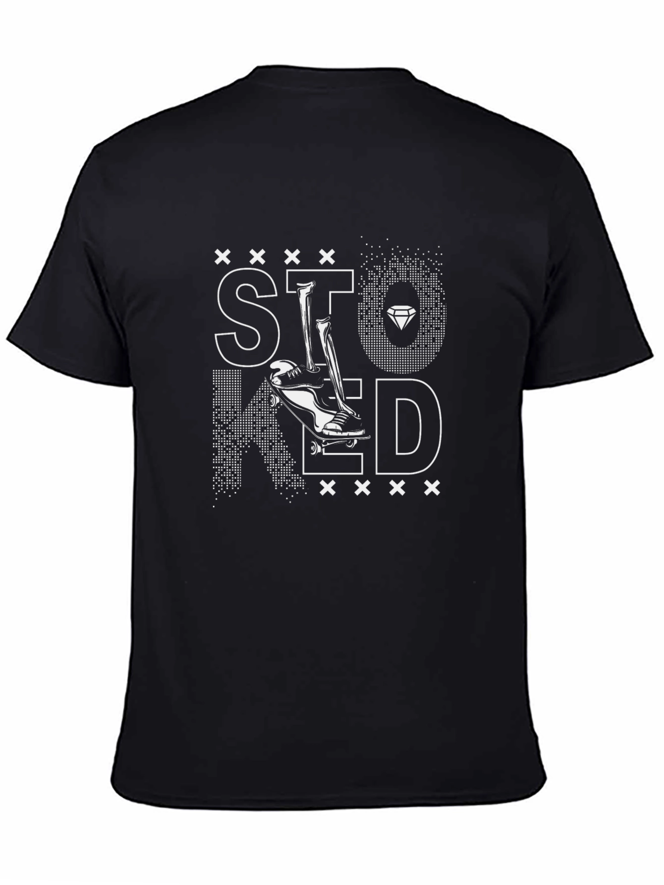 Stoned Skateboarder Graphic Tee - Black T-Shirt