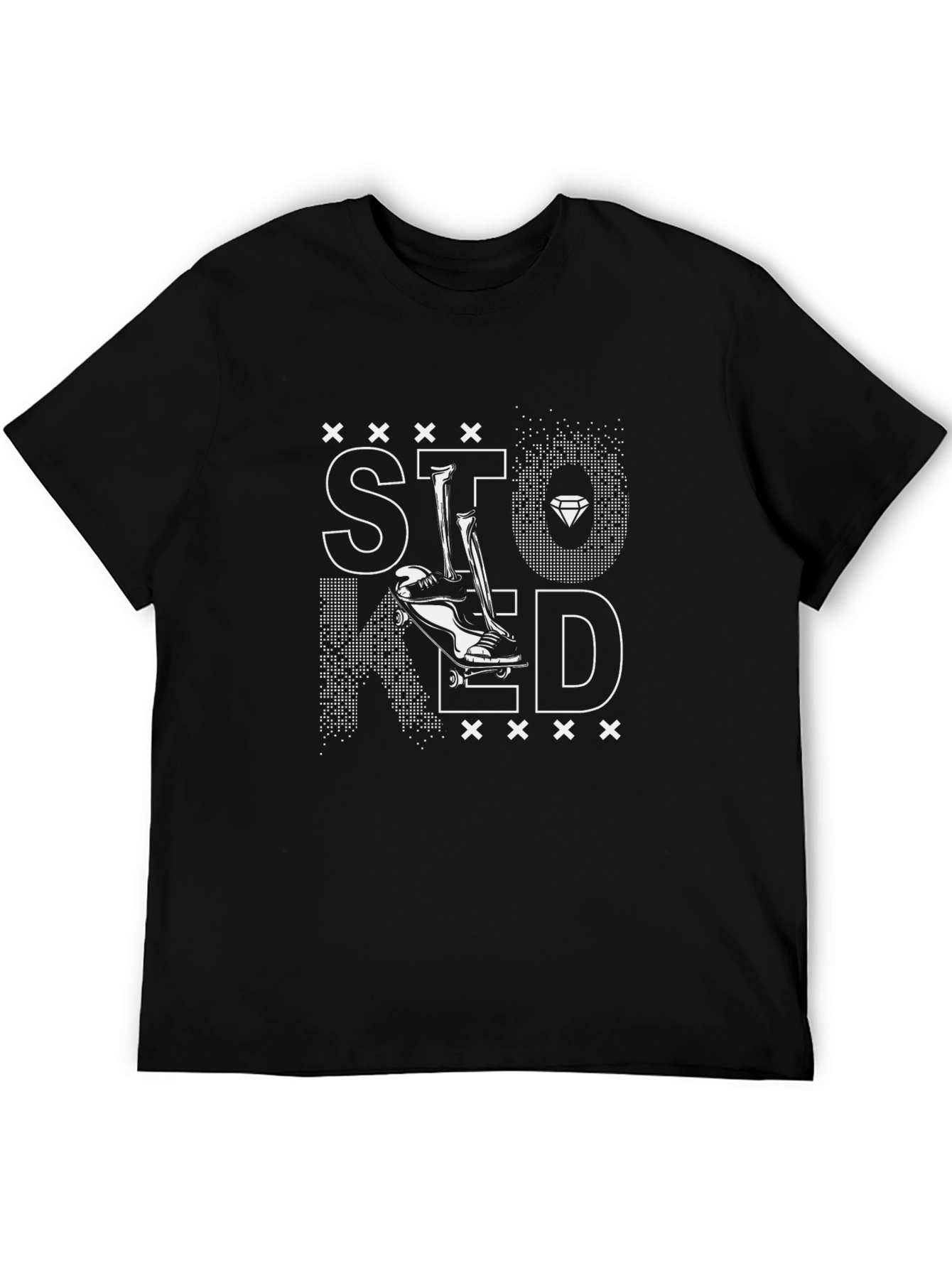 Stoned Skateboarder Graphic Tee - Black T-Shirt
