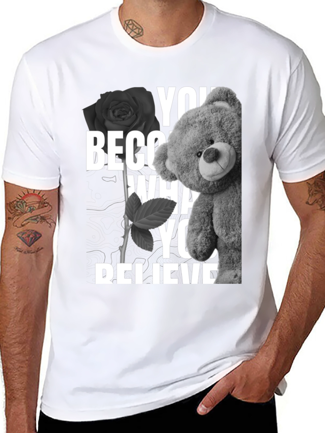 Believe Teddy Bear Graphic T-Shirt