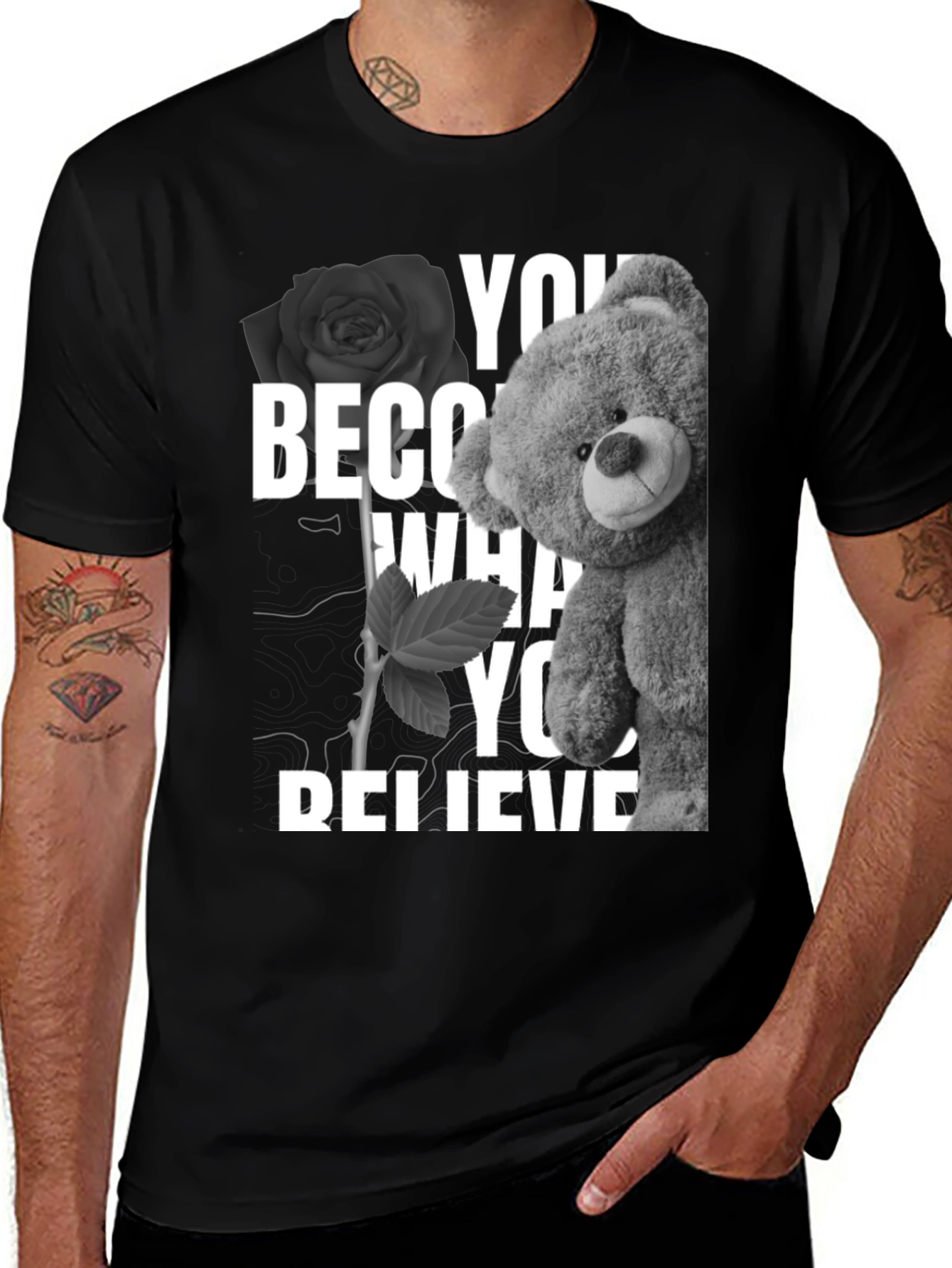 Believe Teddy Bear Graphic T-Shirt