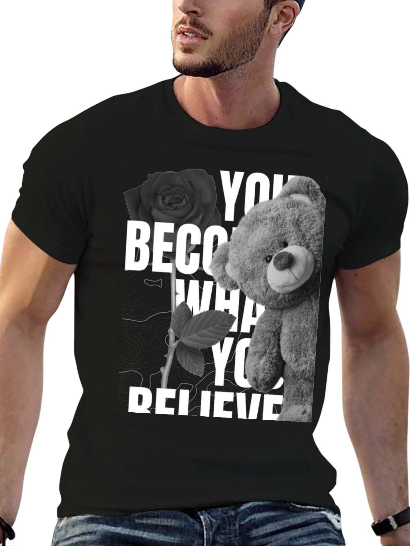 Believe Teddy Bear Graphic T-Shirt