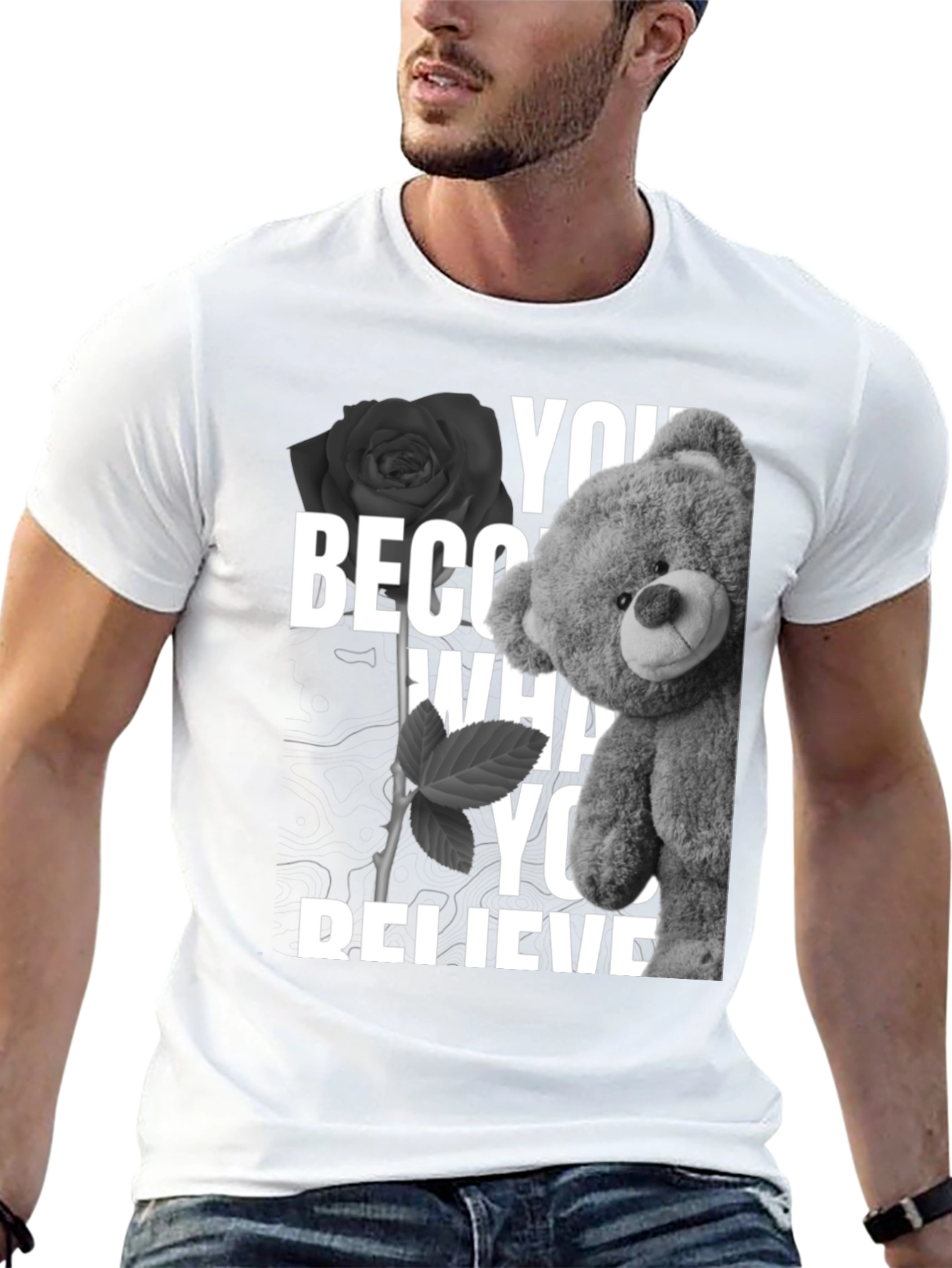 Believe Teddy Bear Graphic T-Shirt