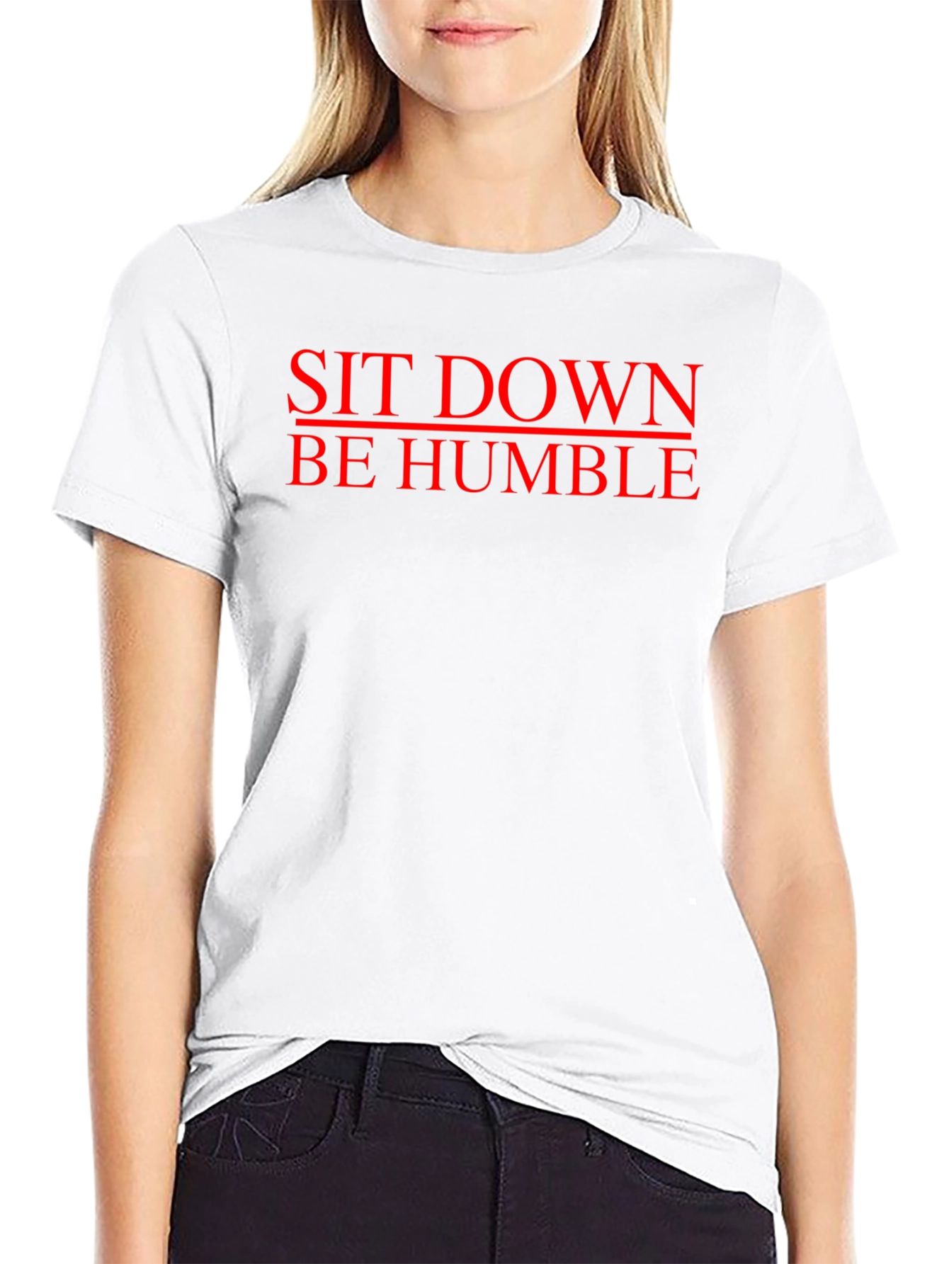 Sit Down Be Humble Graphic Tee - Black