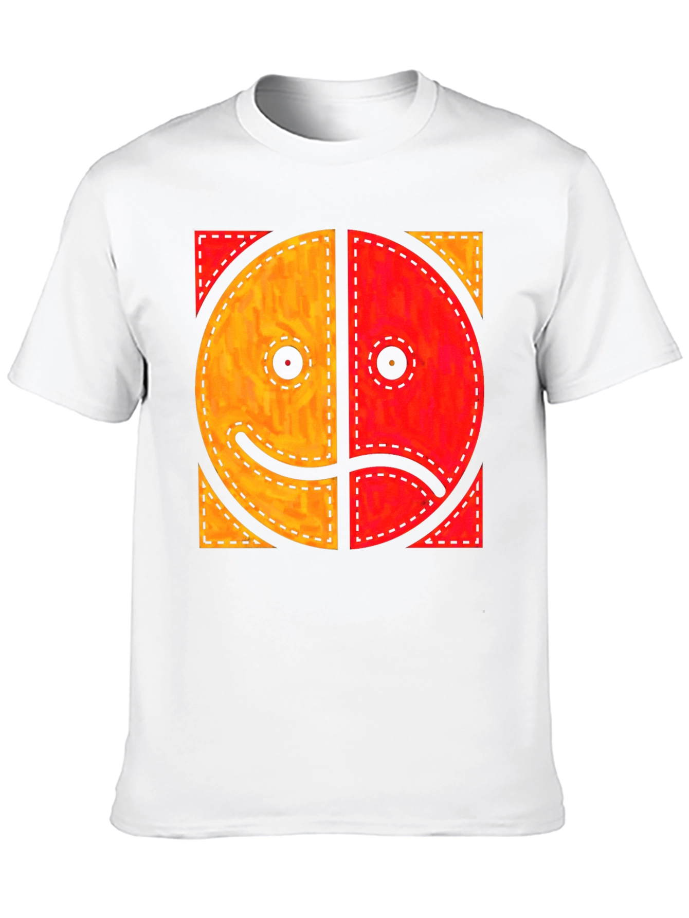 Duality Smiley Graphic Tee - Happy Sad Face T-Shirt