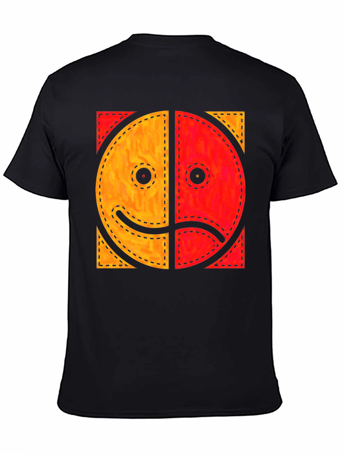 Duality Smiley Graphic Tee - Happy Sad Face T-Shirt