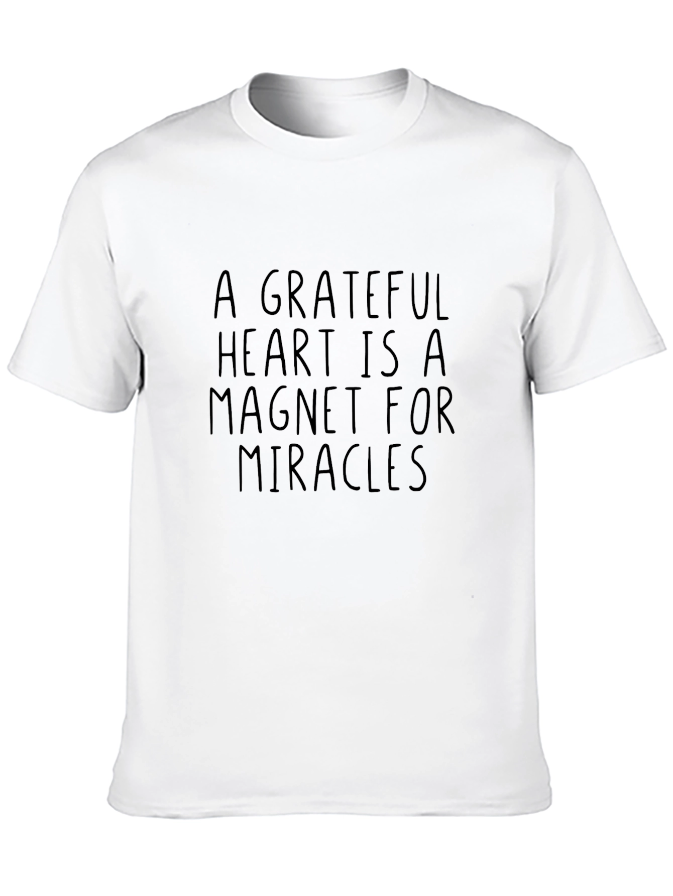 Grateful Heart Black T-Shirt - Motivational Quote