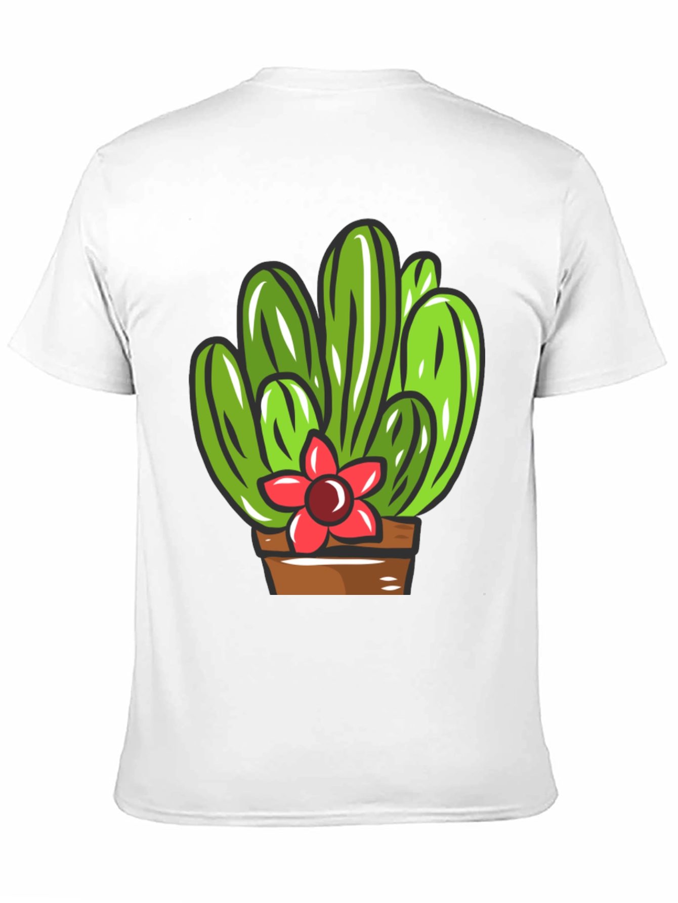 Cactus Flower Graphic T-Shirt - Black Cotton Tee