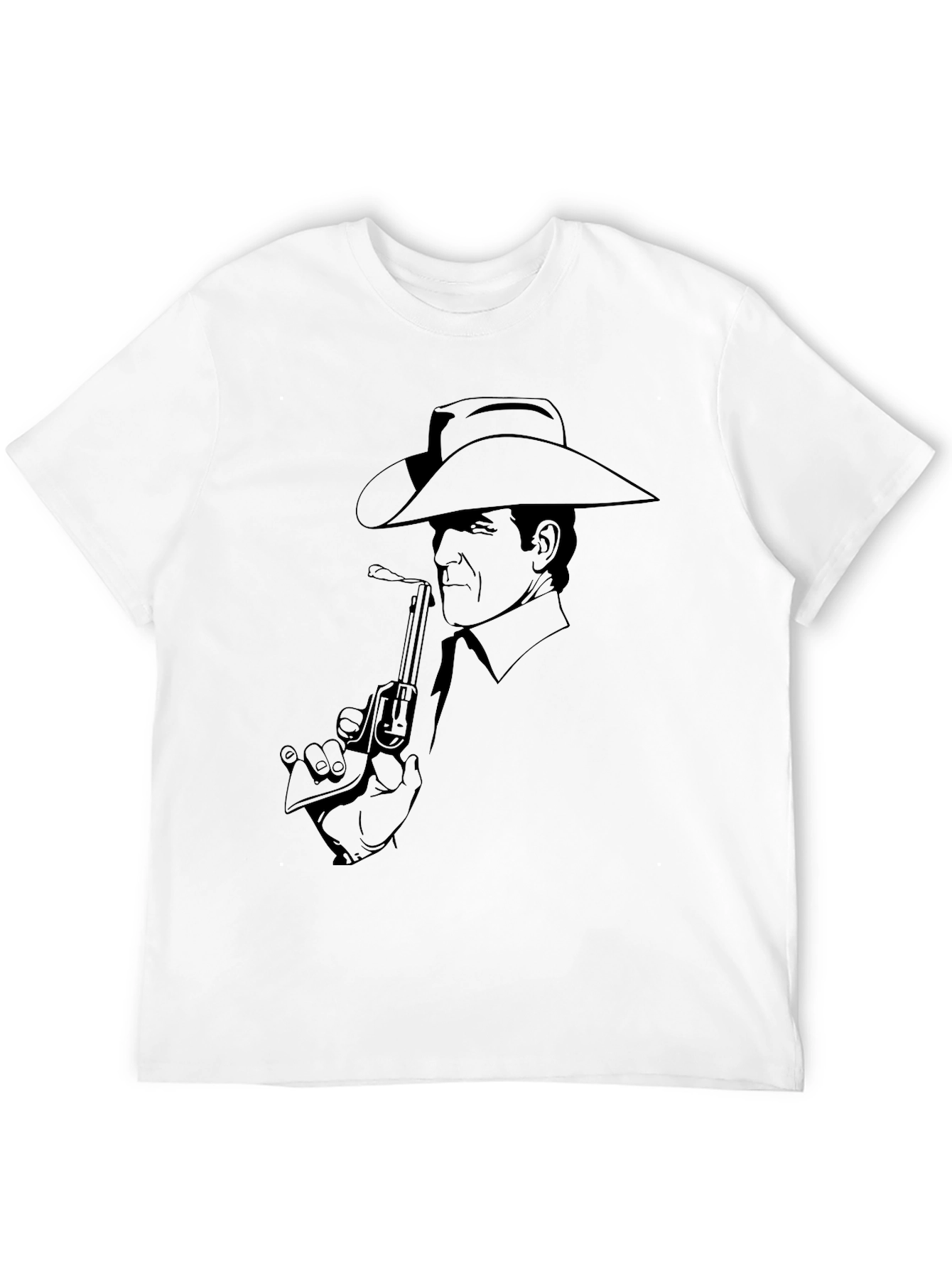 Black Cowboy Graphic Tee - Western Style