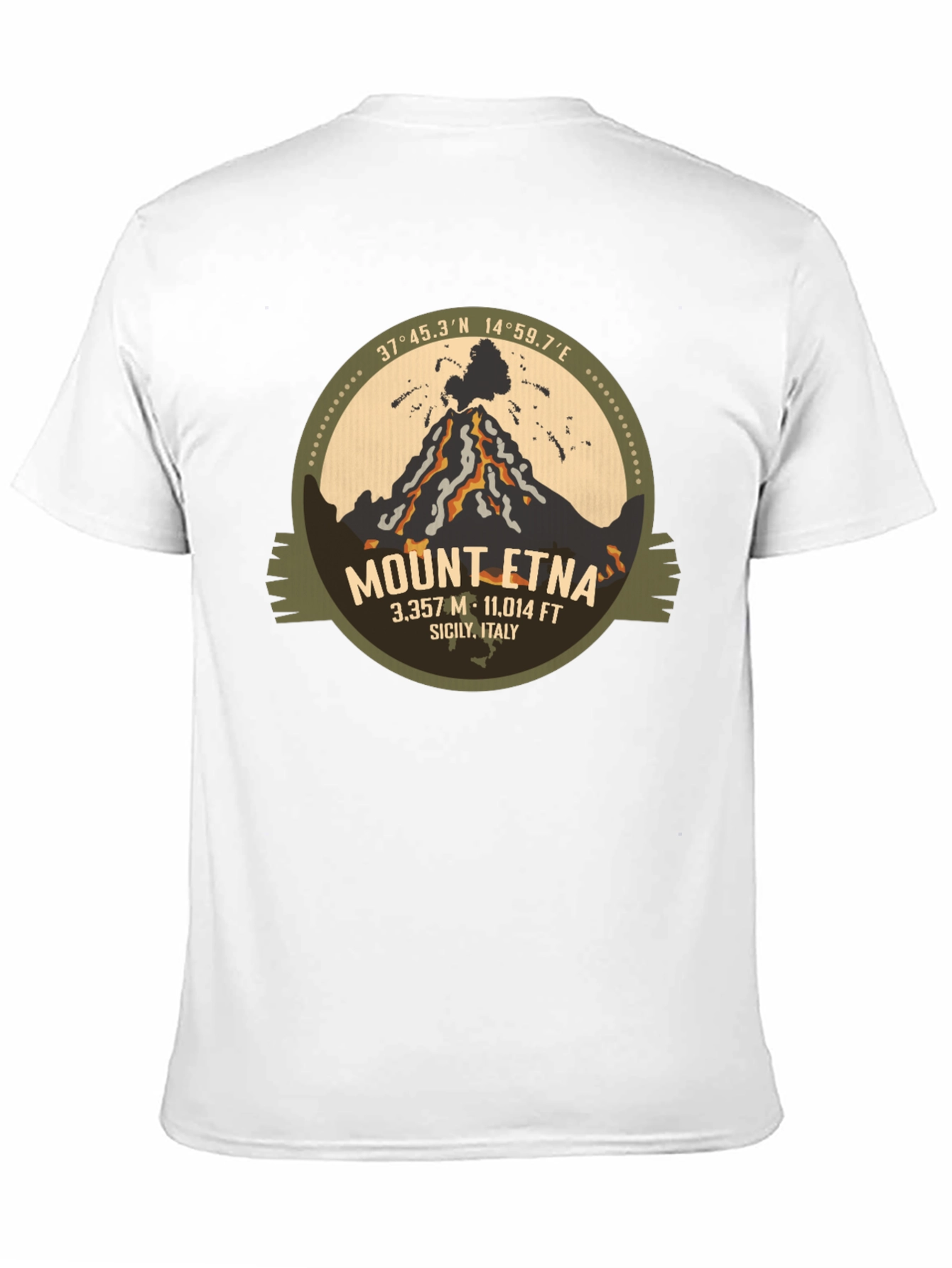 Mount Etna Graphic Tee - Black Short Sleeve