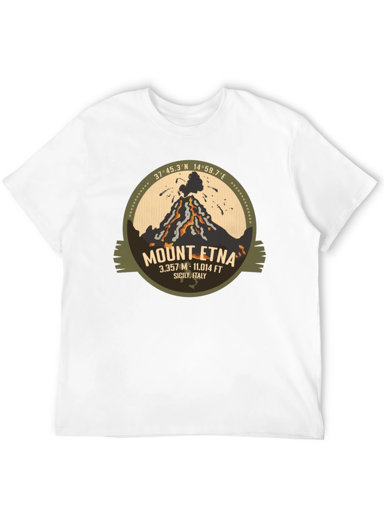 Mount Etna Graphic Tee - Black Short Sleeve