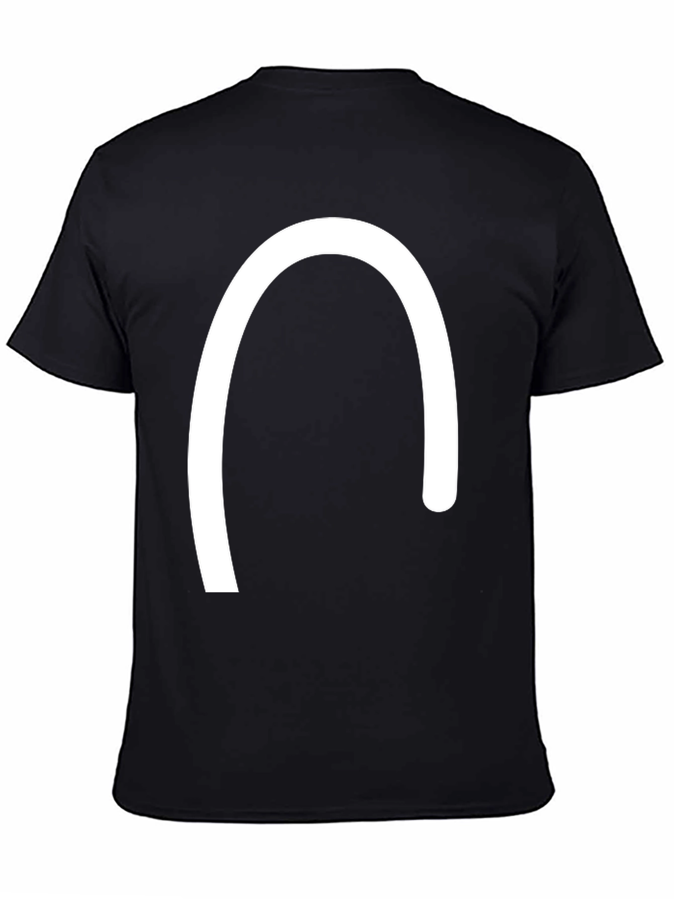 Minimalist Curved Line Black T-Shirt