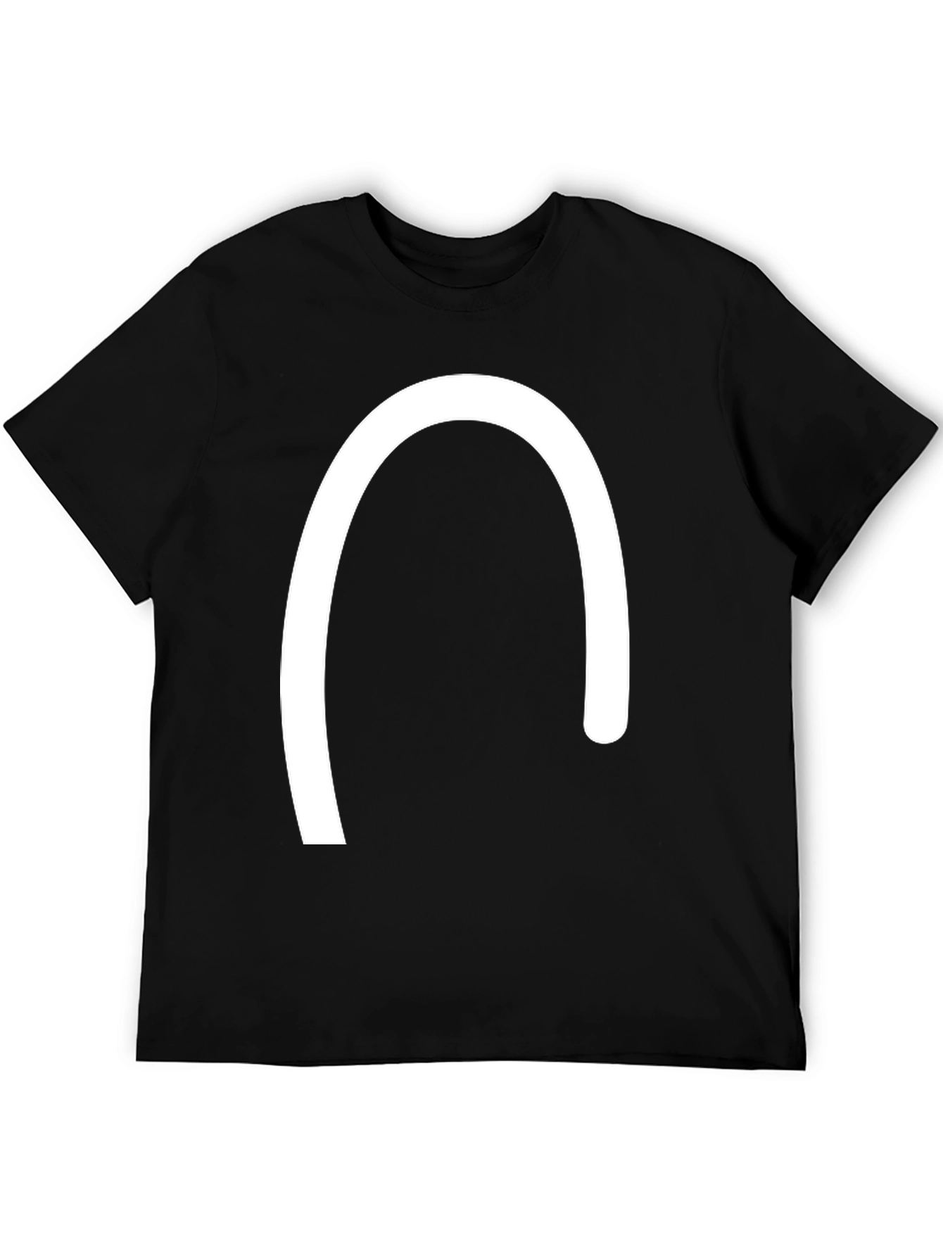 Minimalist Curved Line Black T-Shirt