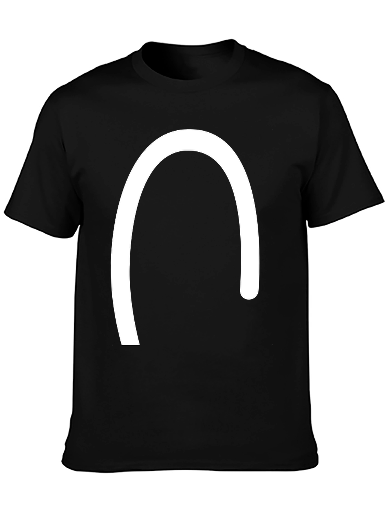 Minimalist Curved Line Black T-Shirt