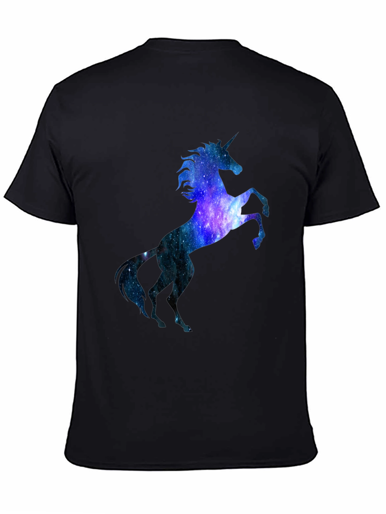 Unicorn Galaxy Graphic Black T-Shirt