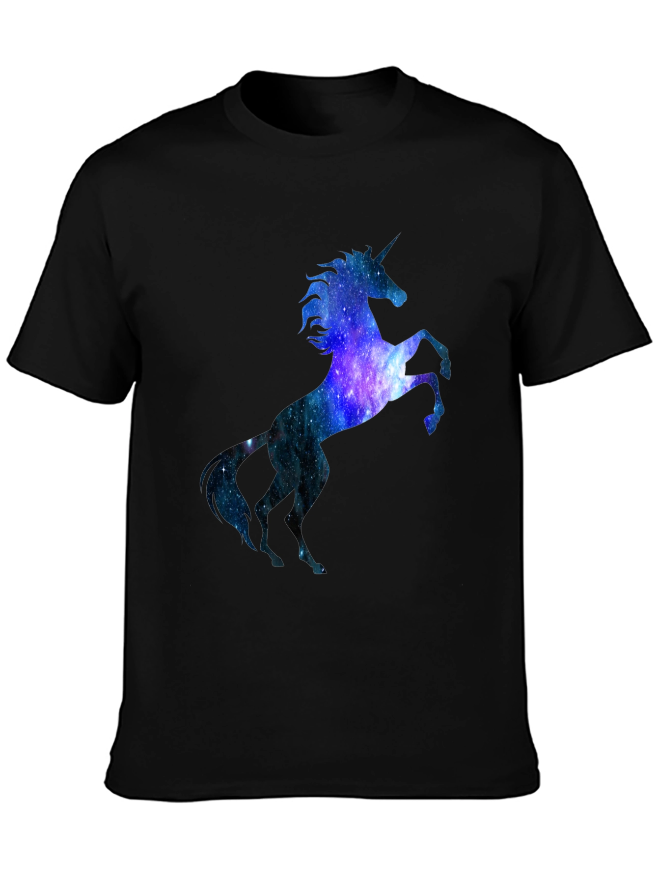 Unicorn Galaxy Graphic Black T-Shirt