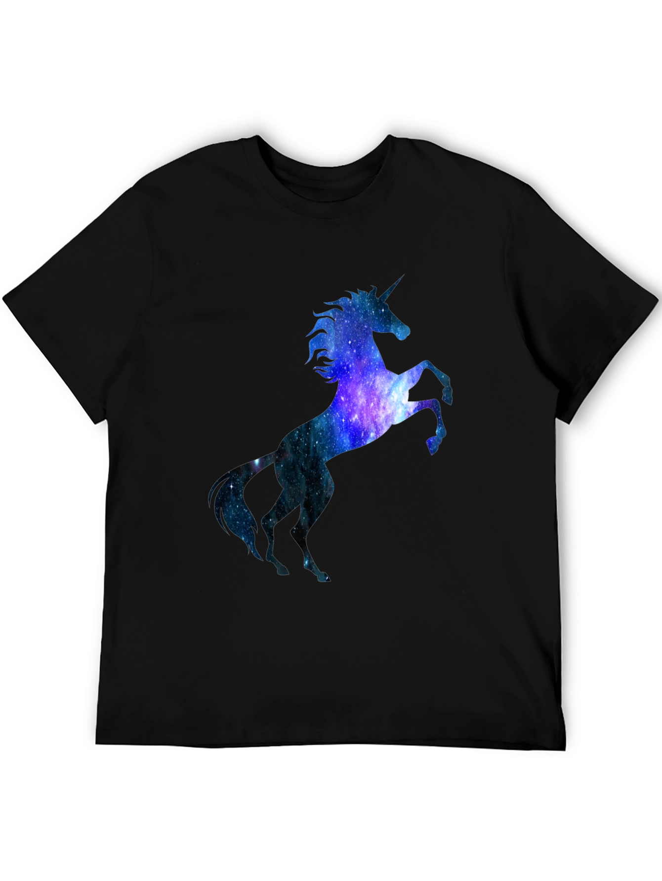 Unicorn Galaxy Graphic Black T-Shirt