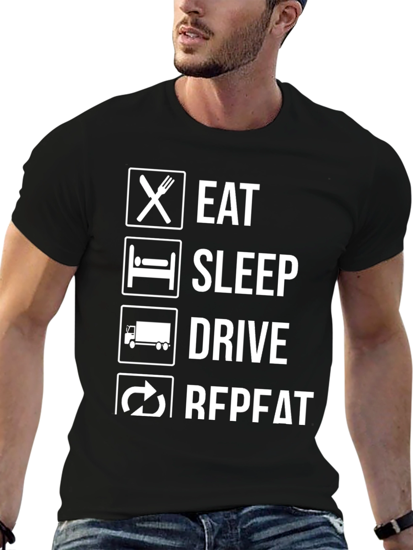 Eat Sleep Drive Repeat Trucker T-Shirt
