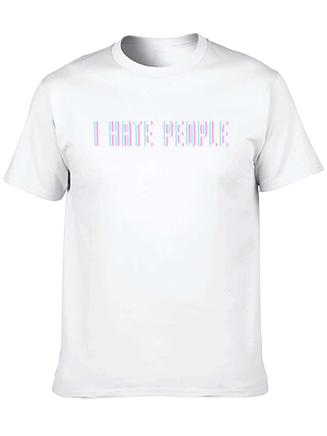 I Hate People Glitch Black T-Shirt