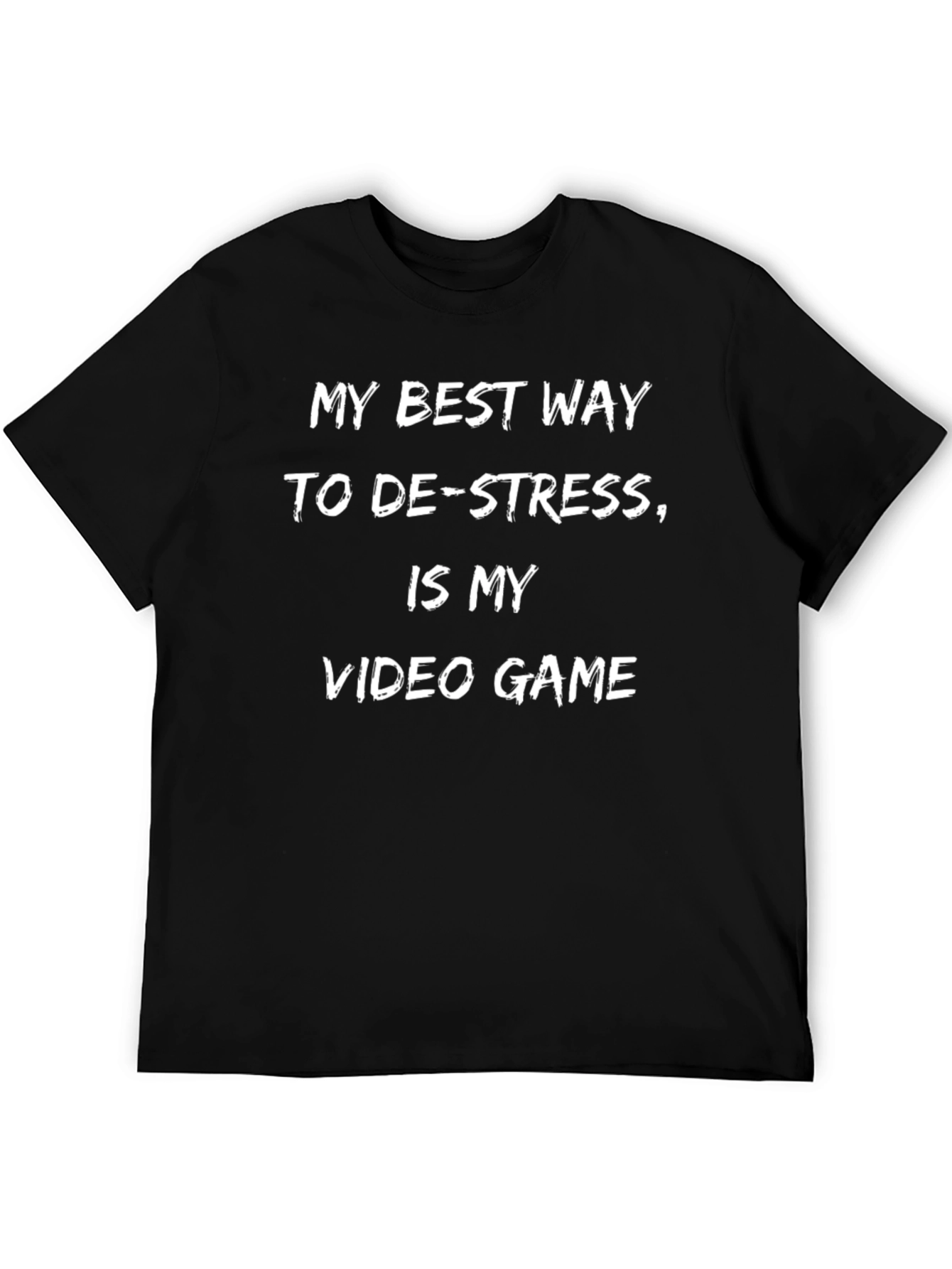De-Stress Video Game T-Shirt - Black Casual Tee