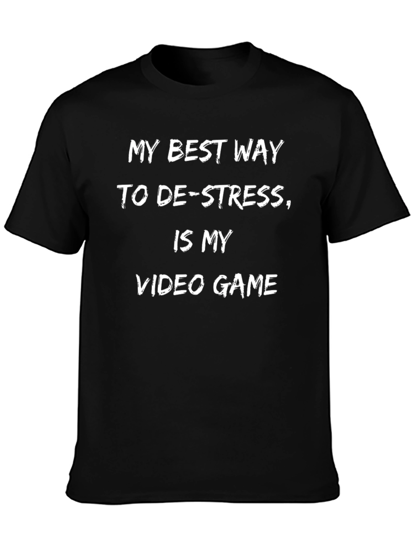 De-Stress Video Game T-Shirt - Black Casual Tee