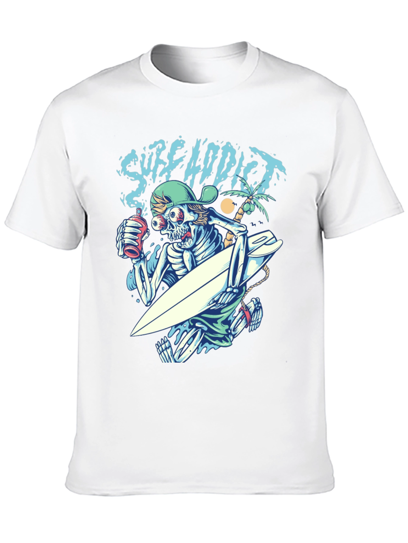 Surf Addict Skeleton Graphic T-Shirt