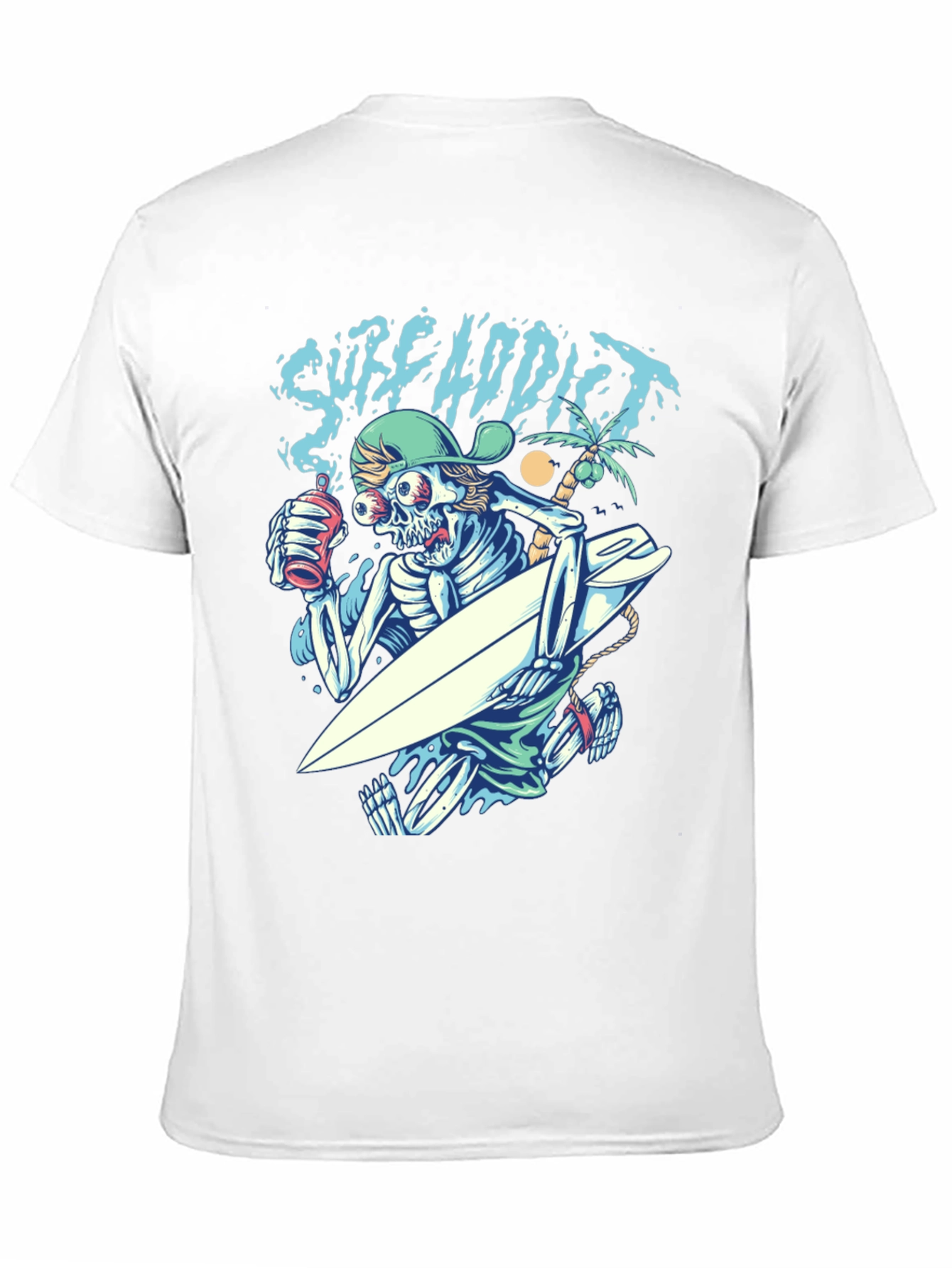 Surf Addict Skeleton Graphic T-Shirt