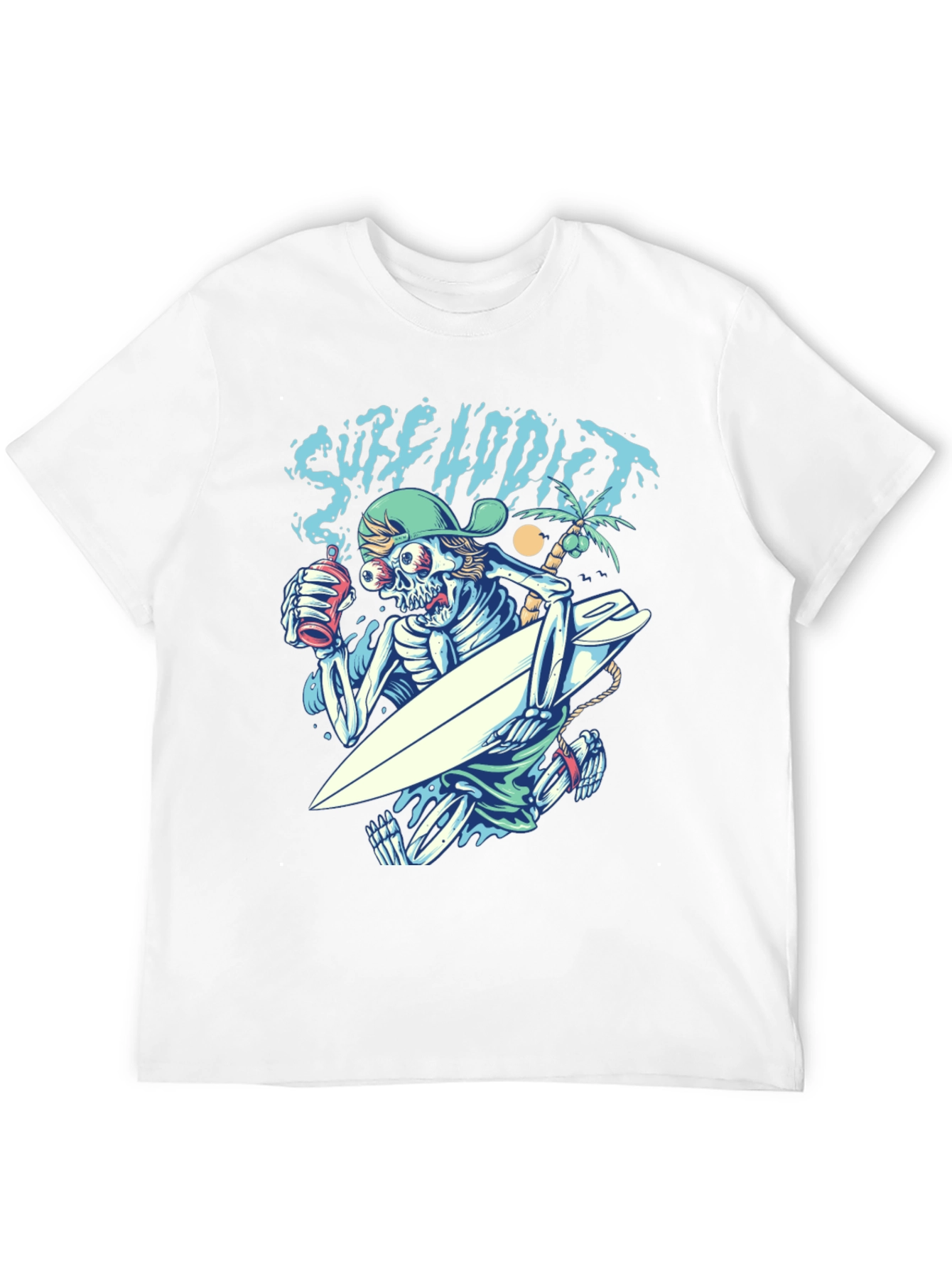 Surf Addict Skeleton Graphic T-Shirt