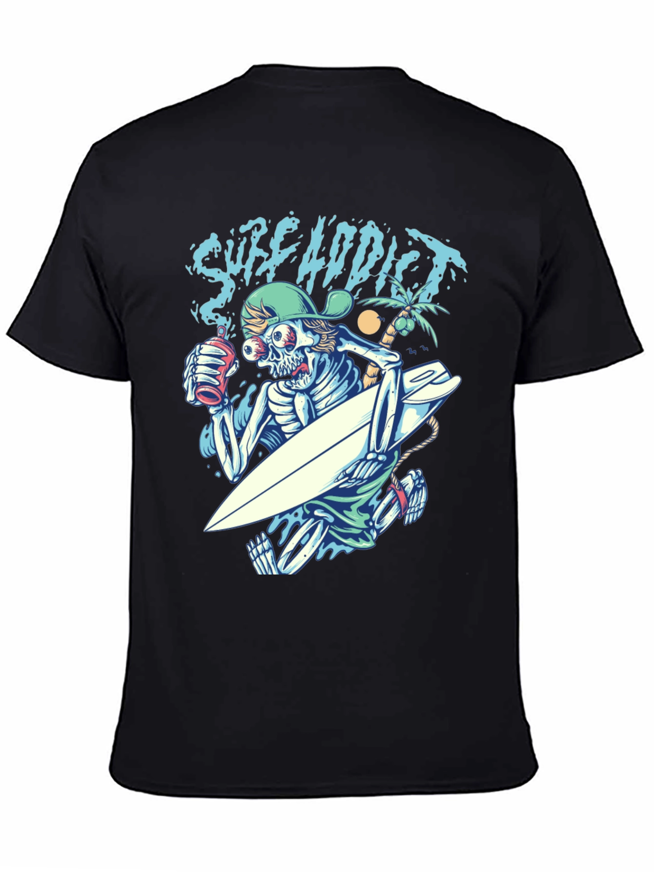 Surf Addict Skeleton Graphic T-Shirt