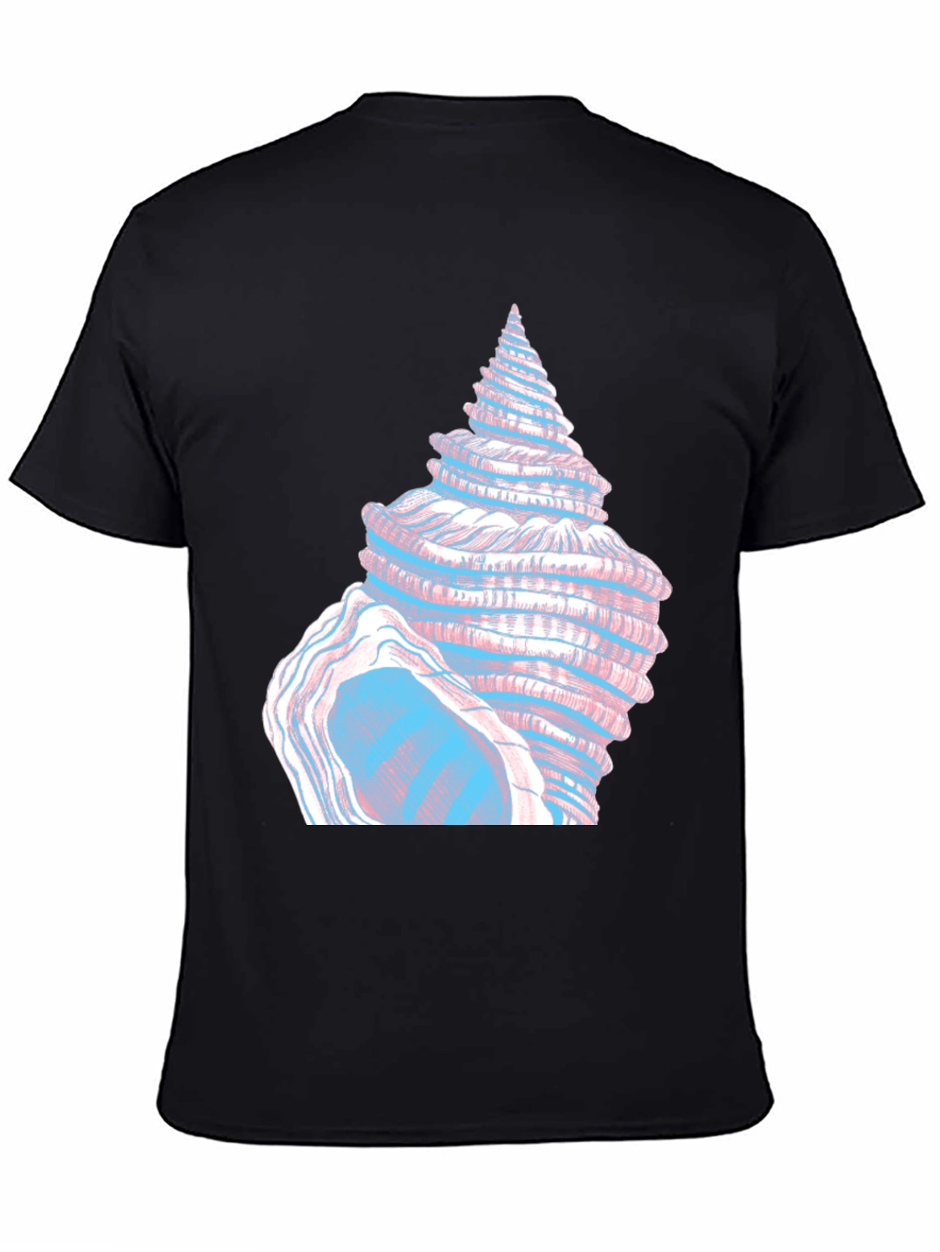 Seashell Graphic Tee - Black Cotton T-Shirt