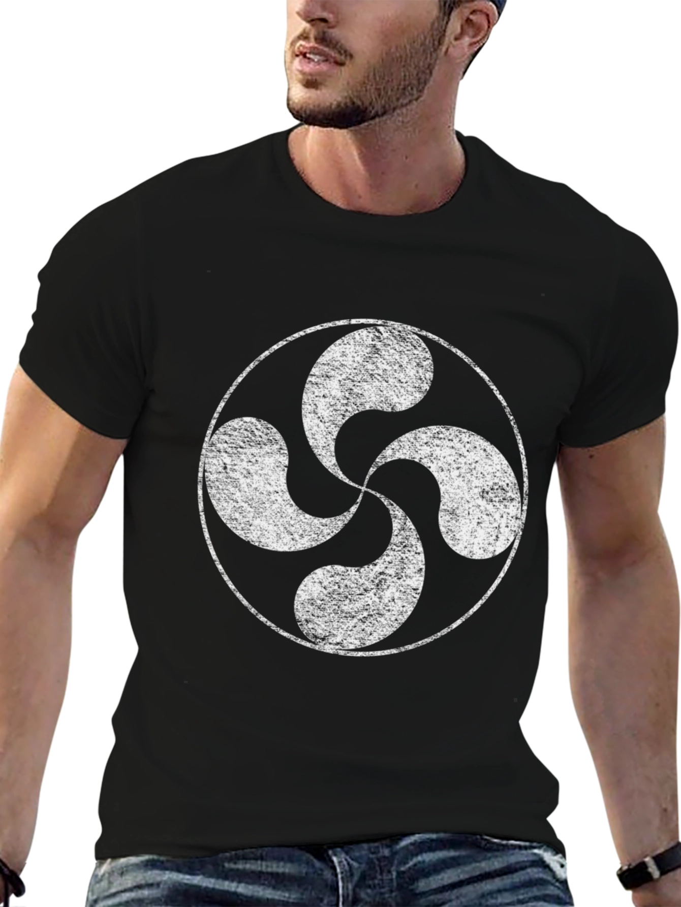 Basque Lauburu Cross Black T-Shirt