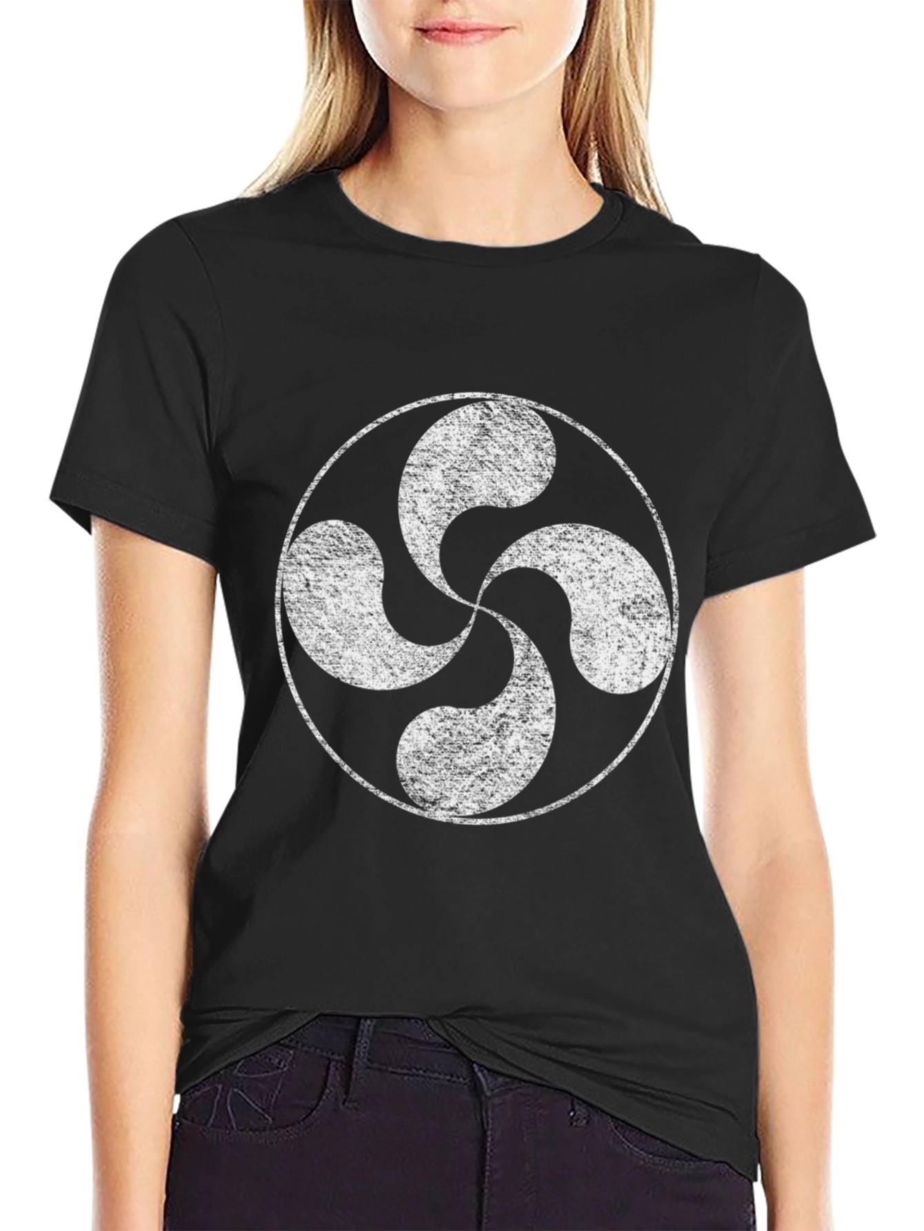 Basque Lauburu Cross Black T-Shirt