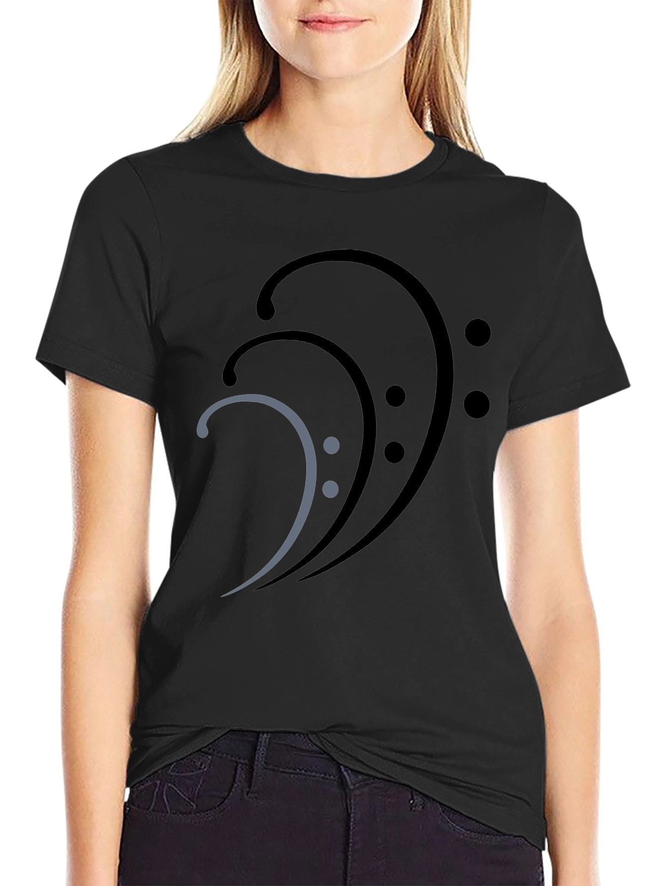 Bass Clef Graphic Tee - Black