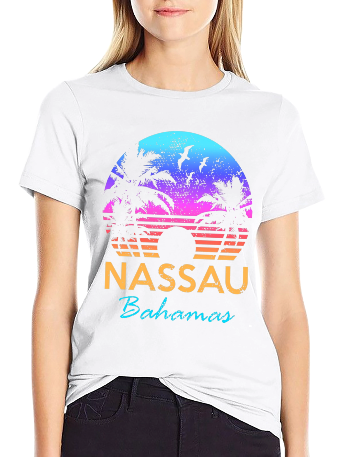 Nassau Bahamas Retro Sunset T-Shirt